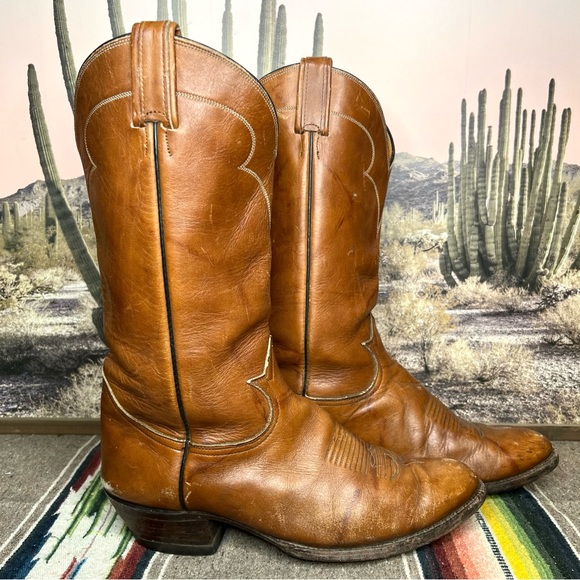 Men’s Tony Lama Leather Western Cowboy Boots - Picture 4 of 8